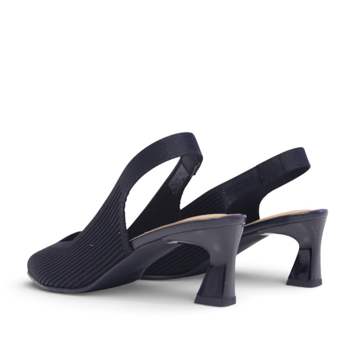 Zapatos tacón Miss Elastic saori negros con tacón geométrico - Querol online