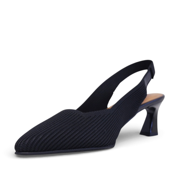 Zapatos tacón Miss Elastic saori negros con tacón geométrico - Querol online