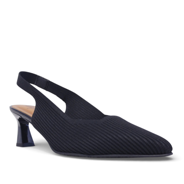 Zapatos tacón Miss Elastic saori negros con tacón geométrico - Querol online