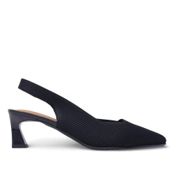 Zapatos tacón Miss Elastic saori negros con tacón geométrico - Querol online