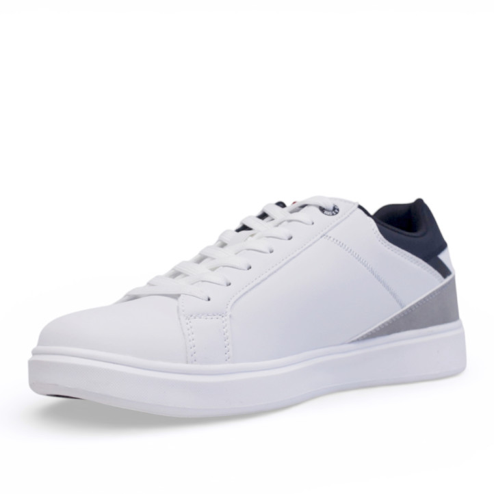 Zapatillas deportivas U.S. POLO ASSN. byron blancas con paneles grises y azules - Querol online