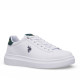 Zapatillas deportivas U.S. POLO ASSN. cody blancas con panel trasero en verde oscuro - Querol online
