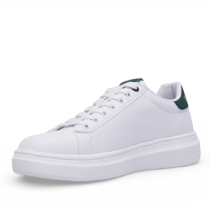 Zapatillas deportivas U.S. POLO ASSN. cody blancas con panel trasero en verde oscuro - Querol online