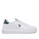 Zapatillas deportivas U.S. POLO ASSN. cody blancas con panel trasero en verde oscuro - Querol online