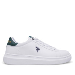 Zapatillas deportivas U.S. POLO ASSN. cody blancas con panel trasero en verde oscuro - Querol online
