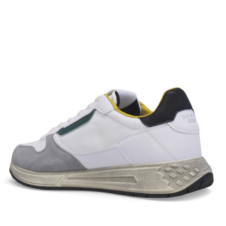 Zapatillas deportivas U.S. POLO ASSN. seneka blancas con interior amarillo - Querol online