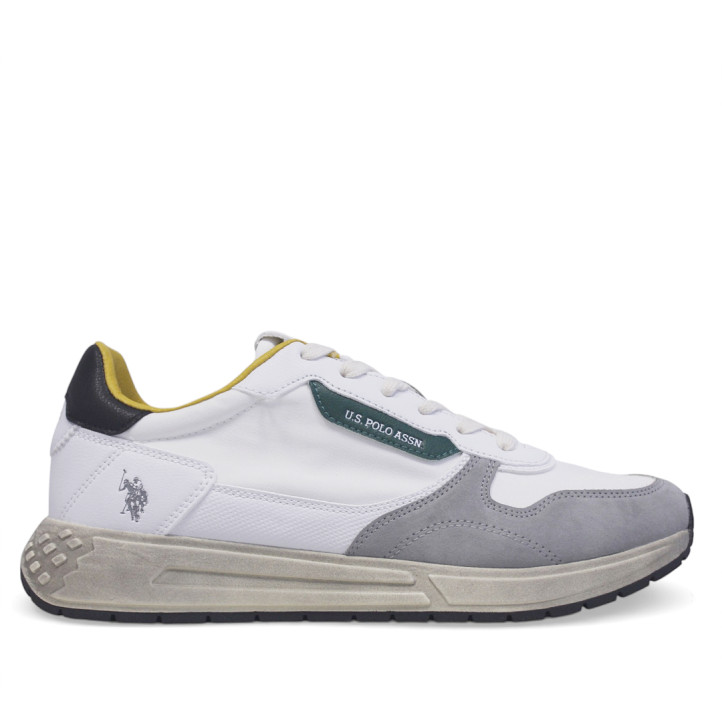 Zapatillas deportivas U.S. POLO ASSN. seneka blancas con interior amarillo - Querol online