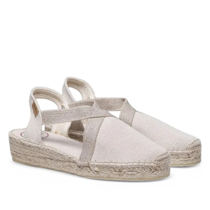 Alpargatas planas TONI PONS verdi-v crudo en tejido de algodón - Querol online