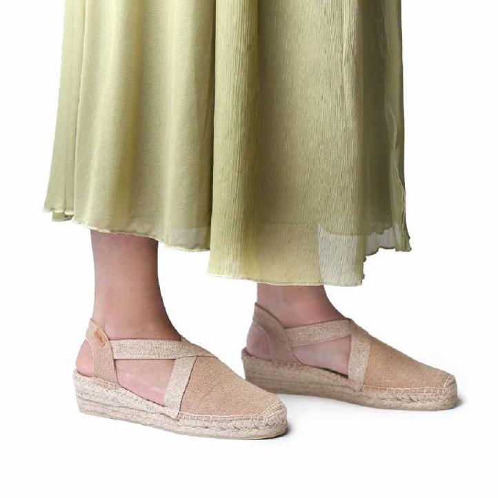 Alpargatas planas TONI PONS verdi-v tostado en tejido de algodón - Querol online