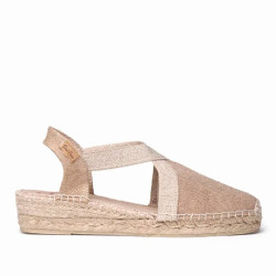 Alpargatas planas TONI PONS verdi-v tostado en tejido de algodón - Querol online