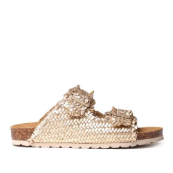 Sandalias planas TONI PONS guam-te platino con hebillas tipo bio - Querol online