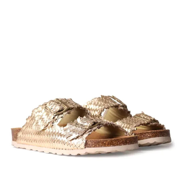 Sandalias planas TONI PONS guam-te platino con hebillas tipo bio - Querol online