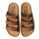 Sandalias planas TONI PONS gien-vp camel tipo bio con tres hebillas - Querol online