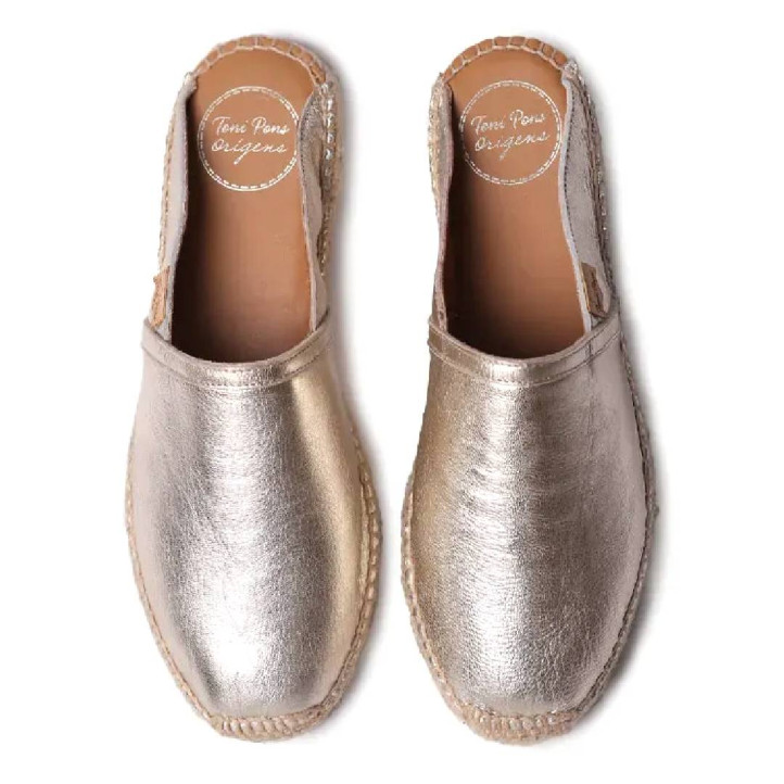 Alpargatas planas TONI PONS denise-p platino tupo mule - Querol online