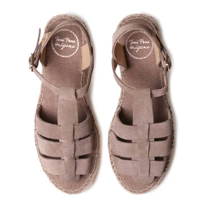 Sandàlies planes TONI PONS elena taupe estil sandalia de riu - Querol online