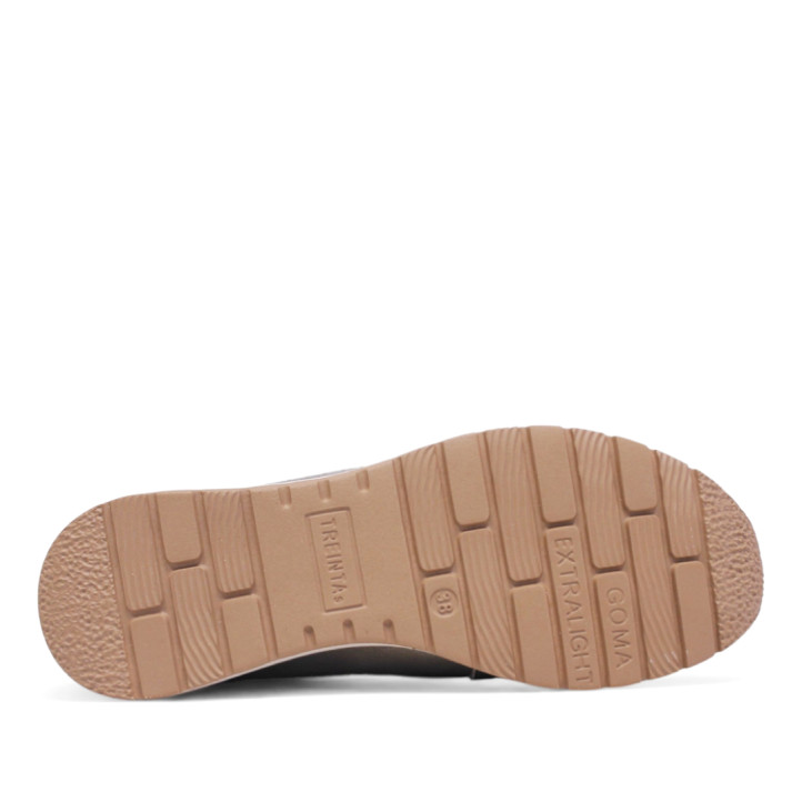 Sabates de falca Treintas bronze efecte calat tenat i cordons elástics - Querol online