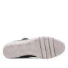 Zapatos cuña Treintas beige estilo mercedita con cierre de velcro y tejido de rejilla