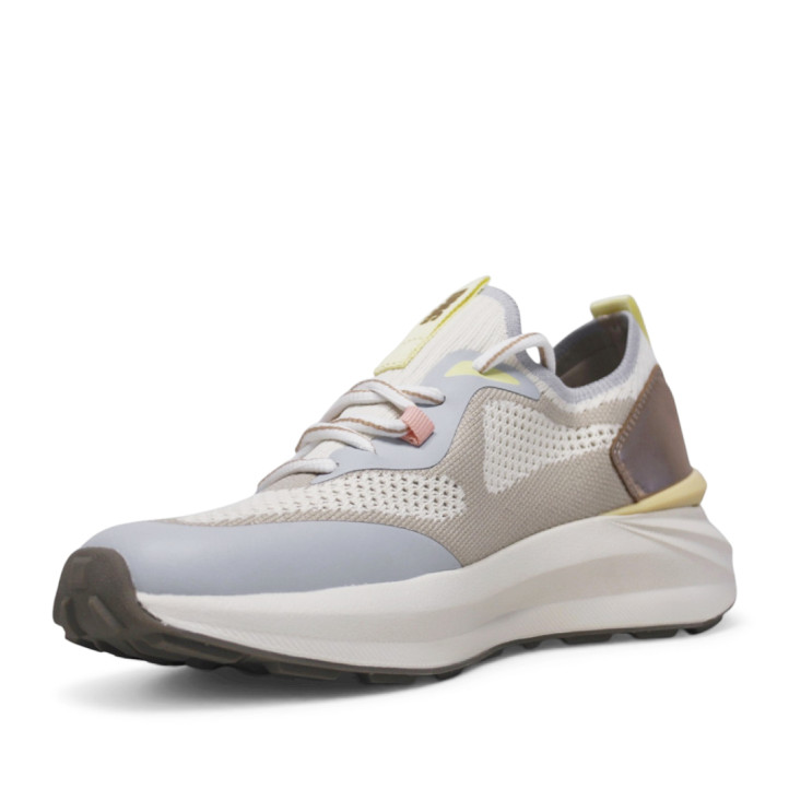 Zapatillas urban D'Angela azules estilo calcetín con panel trasero metalizado - Querol online