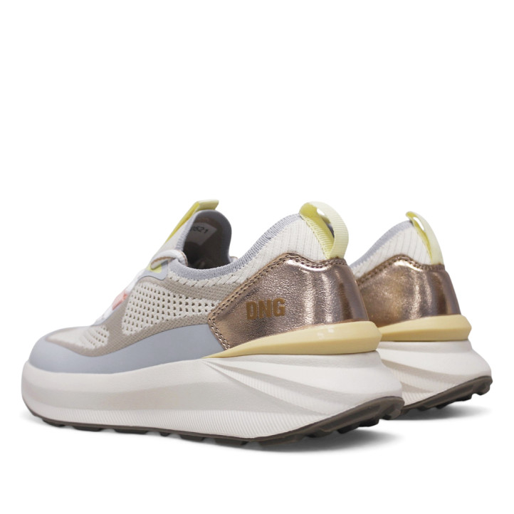 Zapatillas urban D'Angela azules estilo calcetín con panel trasero metalizado - Querol online