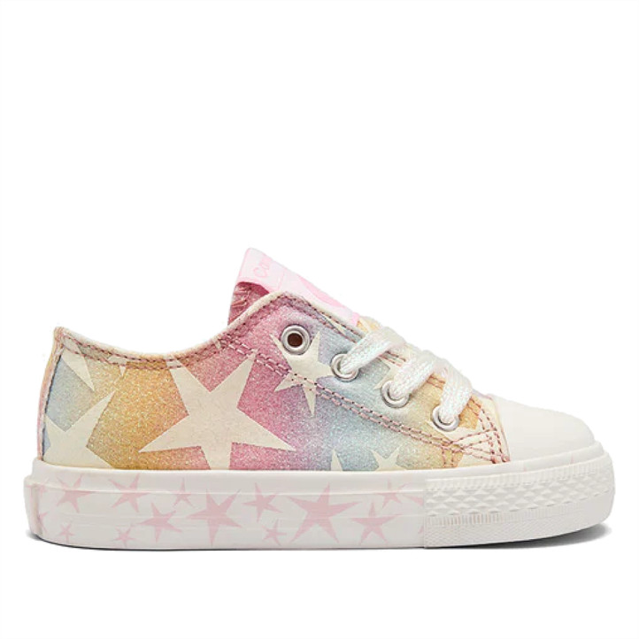 Zapatillas lona Conguitos blancas multi estrellas brillo en la oscuridad - Querol online