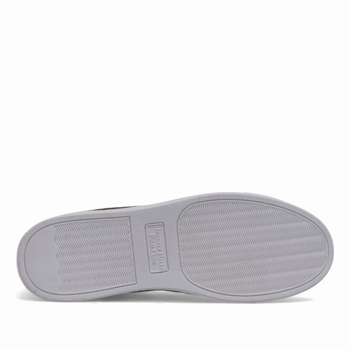 Zapatos sport Polo challenge marrones con panel trasero blanco - Querol online