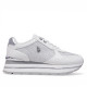 Zapatillas urban U.S. POLO ASSN. rita blancas con detalles plateados y plataforma - Querol online