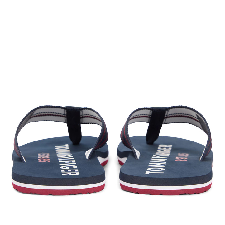 Chanclas Tommy Hilfiger azules con tiras textil trenzadas - Querol online