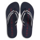 Chanclas Tommy Hilfiger azules con tiras textil trenzadas y rebordes en blanco - Querol online
