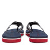 Xancles Tommy Hilfiger blaves amb tires textil trenades i broda blanca