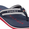 Xancles Tommy Hilfiger blaves amb tires textil trenades i broda blanca