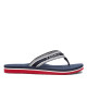 Chanclas Tommy Hilfiger azules con tiras textil trenzadas y rebordes en blanco - Querol online