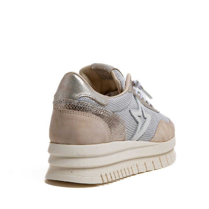 Zapatillas urban Cetti sioux bayer beige con malla plateada - Querol online