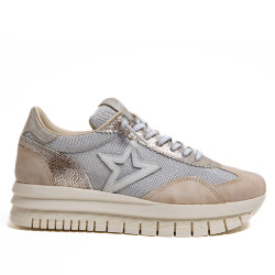 Zapatillas urban Cetti sioux bayer beige con malla plateada - Querol online