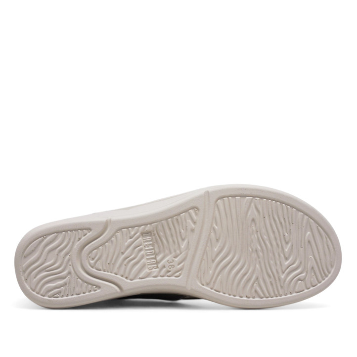 Sandalias cuña Treintas doradas con panel de goma y cierre con velcro - Querol online