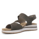 Sandalias cuña Treintas taupe con doble velcro y línea en la suela - Querol online