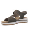 Sandalias cuña Treintas taupe con doble velcro y línea en la suela