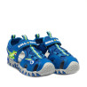 sandalias Bull Boys azules con dinosaurios y luces