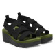 Sandalias cuña FLY LONDON yarefly black con army green - Querol online