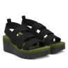 Sandàlies falca FLY LONDON yarefly black amb army green