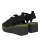 Sandalias cuña FLY LONDON yarefly black con army green - Querol online