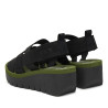 Sandàlies falca FLY LONDON yarefly black amb army green