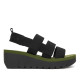 Sandalias cuña FLY LONDON yarefly black con army green - Querol online
