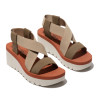 Sandalias cuña FLY LONDON yabifly military con beige y brick