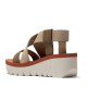 Sandalias cuña FLY LONDON yabifly military con beige y brick - Querol online