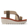 Sandalias cuña FLY LONDON yabifly military con beige y brick