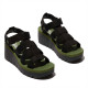 Sandàlies falca FLY LONDON yojifly black amb army green - Querol online