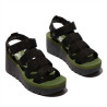 Sandàlies falca FLY LONDON yojifly black amb army green