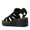 Sandalias cuña FLY LONDON yojifly black con army green