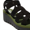 Sandàlies falca FLY LONDON yojifly black amb army green