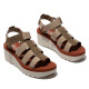 Sandalias cuña FLY LONDON yojifly military con beige y brick - Querol online